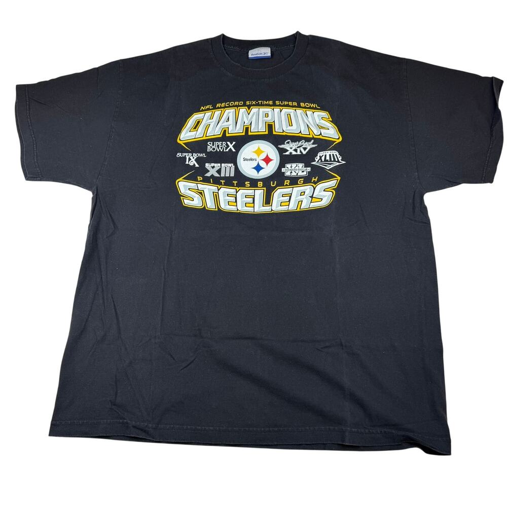 Reebok Pittsburgh Steelers 6x Super Bowl Champs Tee